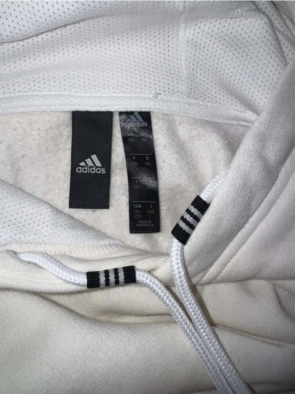 Adidas White Oversized Logo Hoodie 2XL